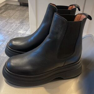 NIB GANNI BLACK CREEPERS CHELSEA BOOT . 39/8.5